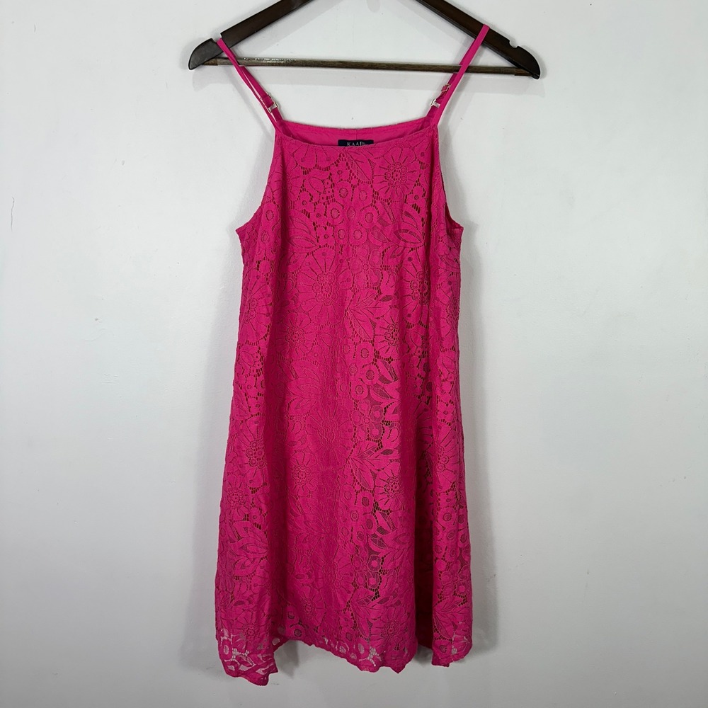 Kaari Blue‎ Dress Small Pink Lace Cottagecore Coquette Soft Girl Resort  Boho
